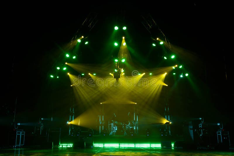 Free Stage with Lights, Lighting Devices. on a Free Srage. Stock Photo Image of beautiful