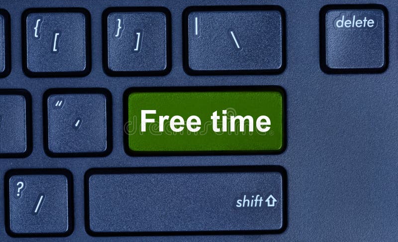 Free time words on computer keyboard button royalty free stock image Free time words on computer keyboard button royalty free stock image