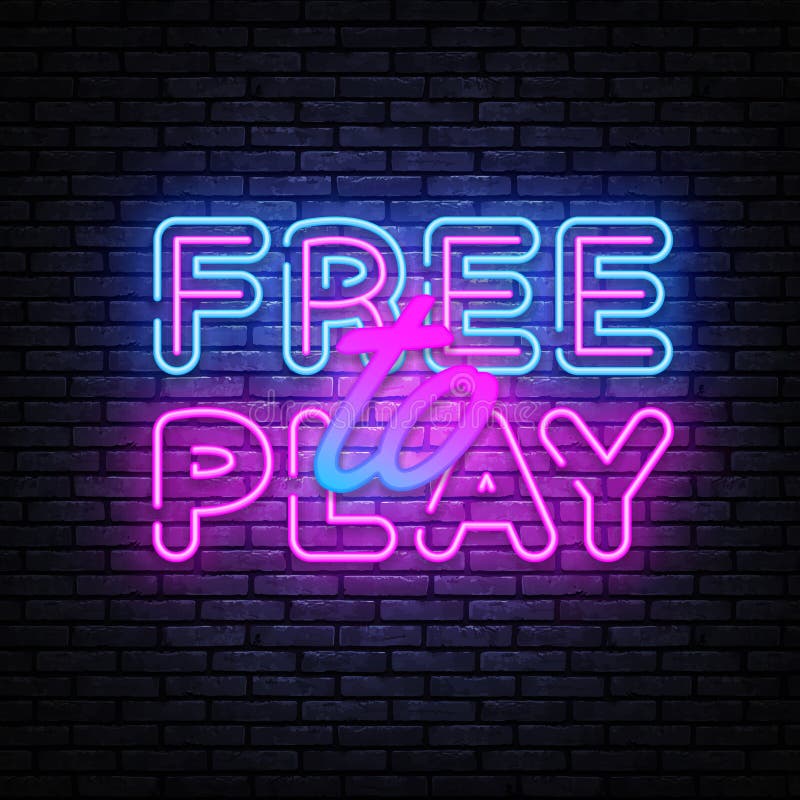 Gaming neon sign play design template Royalty Free Vector