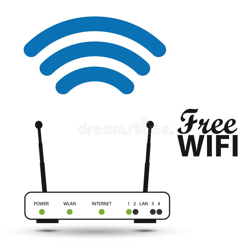 Free Wifi Concept - Router Signal stock illustration