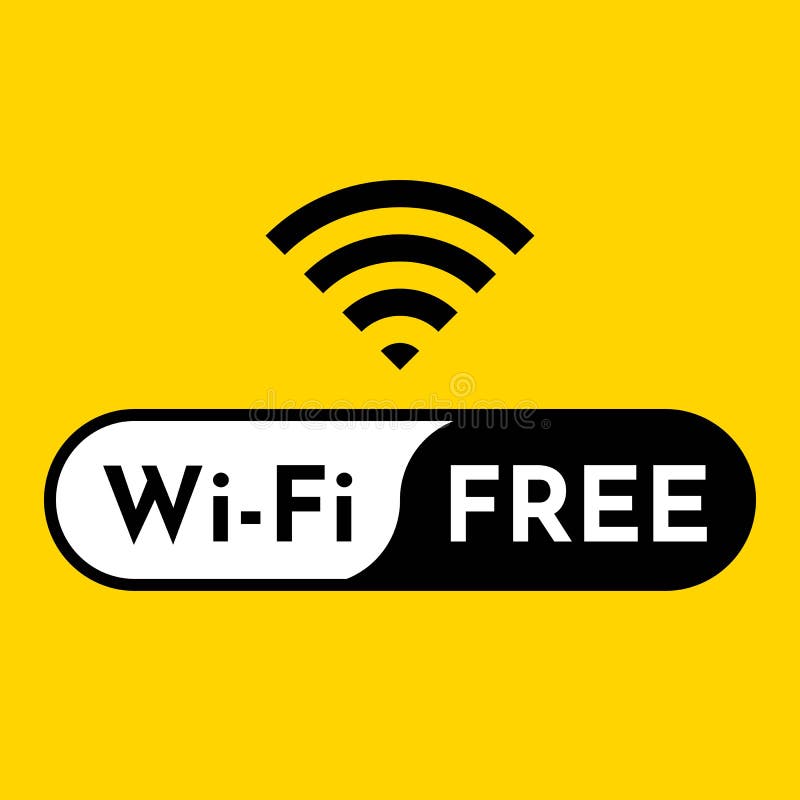 Free Wifi Logo Icon On Yellow Background Editorial Image Illustration Of Logo Network