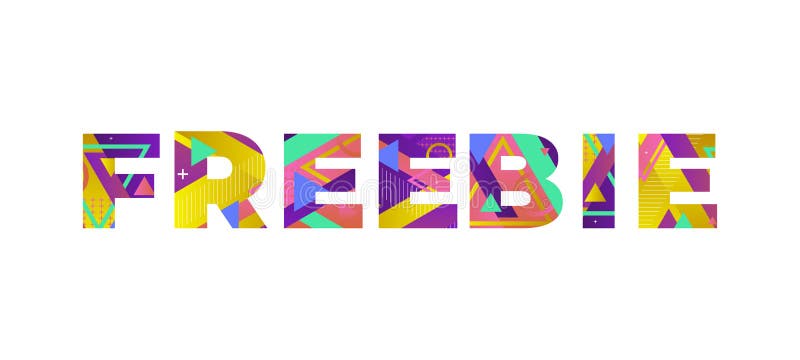 Freebie Concept Retro Colorful Word Art Illustration