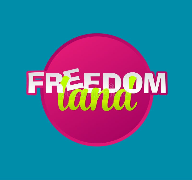 Freedom Land Logo. Vector Flat Design Illustration Stock Vector