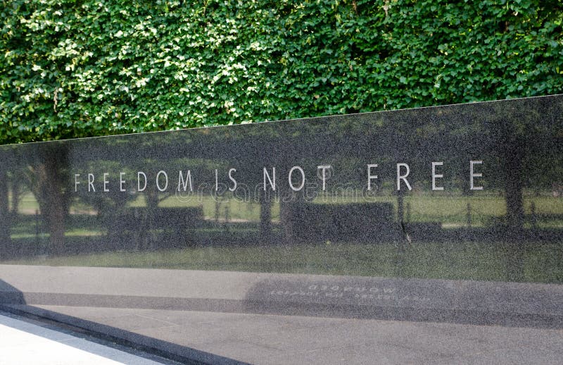 \'Freedom Is Not Free\'. An American idiom, engraved on the Washington, D.C. Korean War Veterans Memorial royalty free stock photos \'Freedom Is Not Free\'. An American idiom, engraved on the Washington, D.C. Korean War Veterans Memorial royalty free stock photos