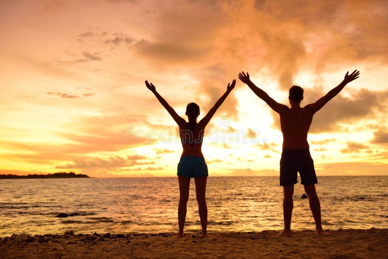 Freedom people living a free happy life at beach