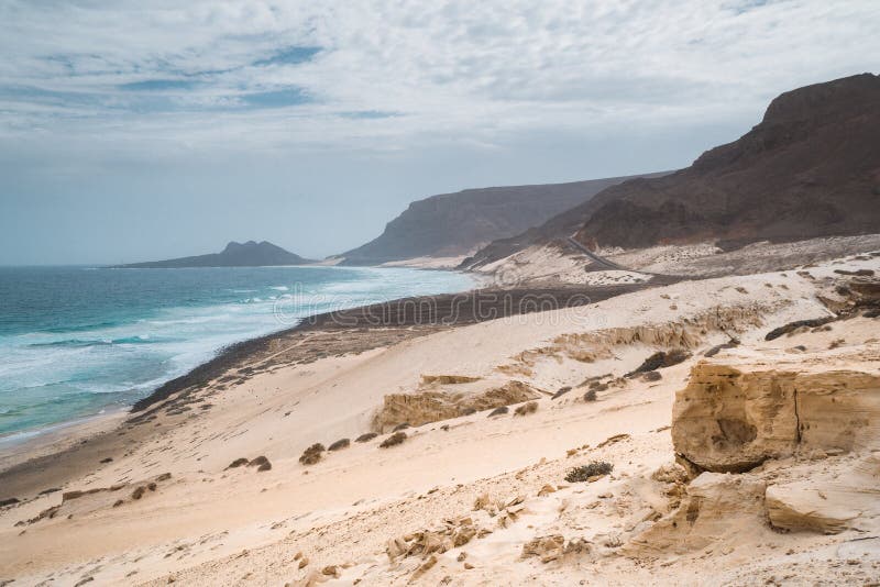 Freedom, space, solitude and lonely bay on the eastern coastline of Sao Vicente Island Cape Verde royalty free stock image Freedom, space, solitude and lonely bay on the eastern coastline of Sao Vicente Island Cape Verde royalty free stock image