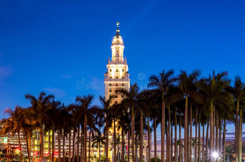 Freedom Tower at twilight in Miami, Florida. Freedom Tower at twilight in Miami, Florida