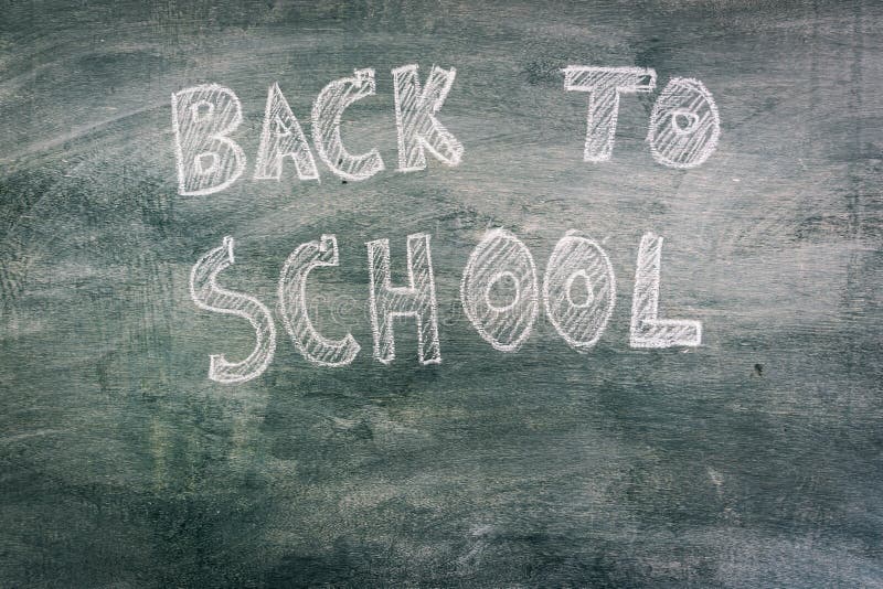 .Freehand Drawing Back To School on Chalkboard Stock Photo Image of chalkboard, lettering