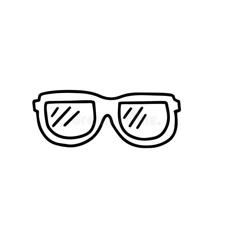 Freehand Drawn Black and White Cartoon Glasses Stock Vector