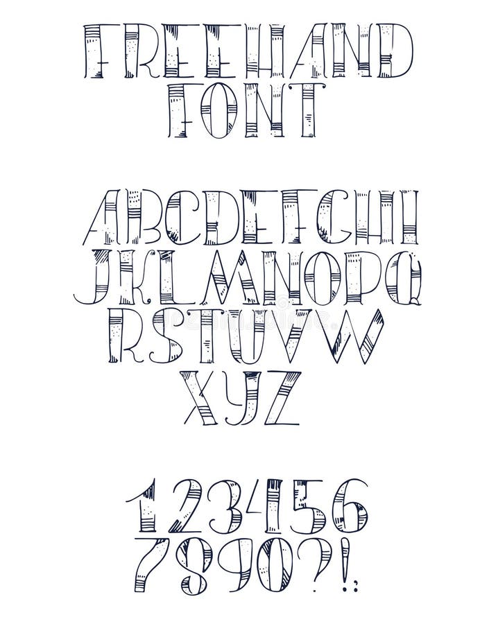 Freehand ręka rysująca chrzcielnica z anglików listami od a z, liczby od (0) 9 Abecadło sekwencja rysująca z kropkami, uderzeniam royalty ilustracja Freehand ręka rysująca chrzcielnica z anglików listami od a z, liczby od (0) 9 Abecadło sekwencja rysująca z kropkami, uderzeniam royalty ilustracja