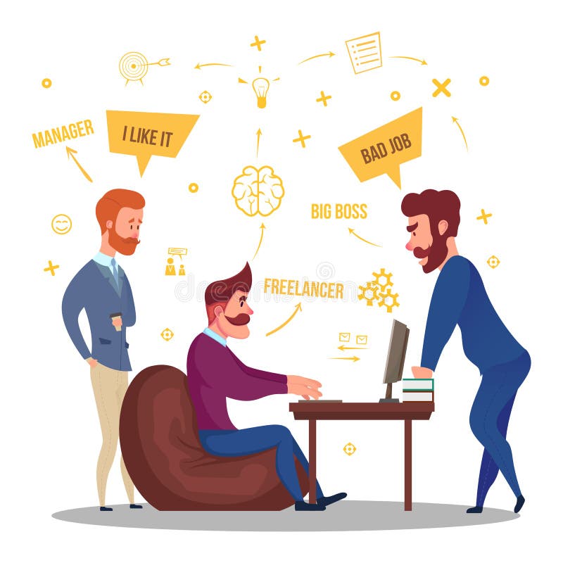 Freelance Business Relationships Illustration Stock Vector