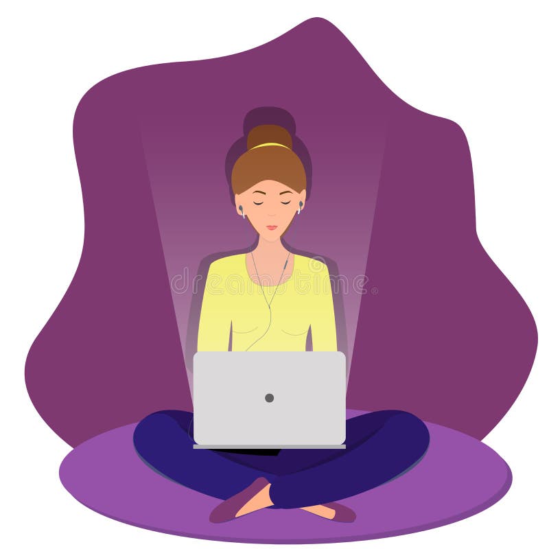 Freelancer που λειτουργεί και που δακτυλογραφεί στο lap-top διανυσματική απεικόνιση Freelancer που λειτουργεί και που δακτυλογραφεί στο lap-top διανυσματική απεικόνιση