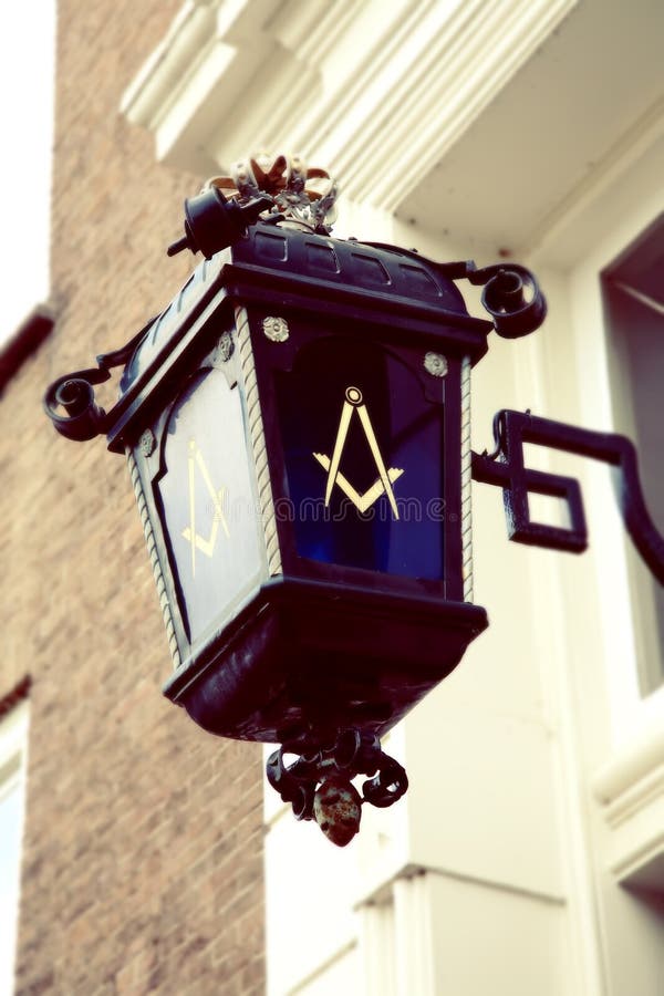 Freemason symbol on street lamp