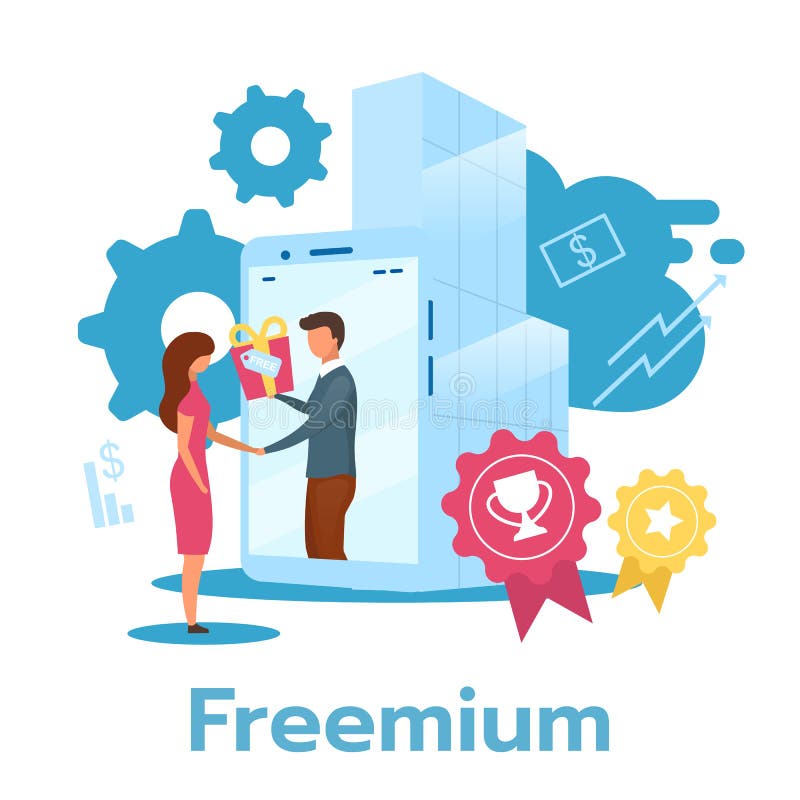 Freemium flat vector illustration stock illustration