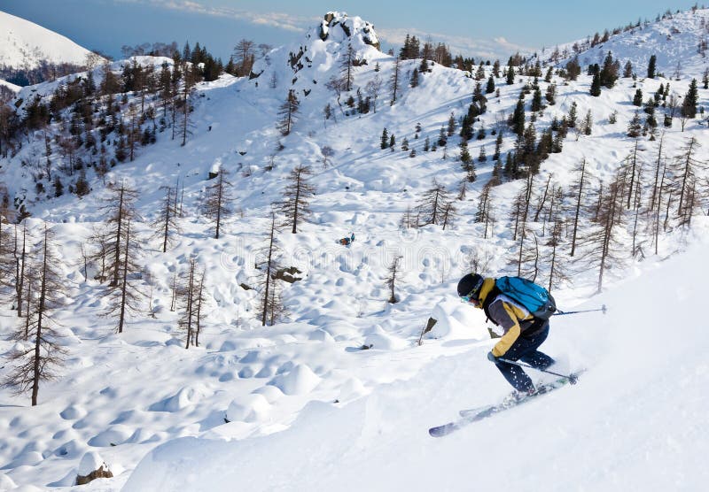 Freeride skier editorial photography. Image of horizontal 13189767