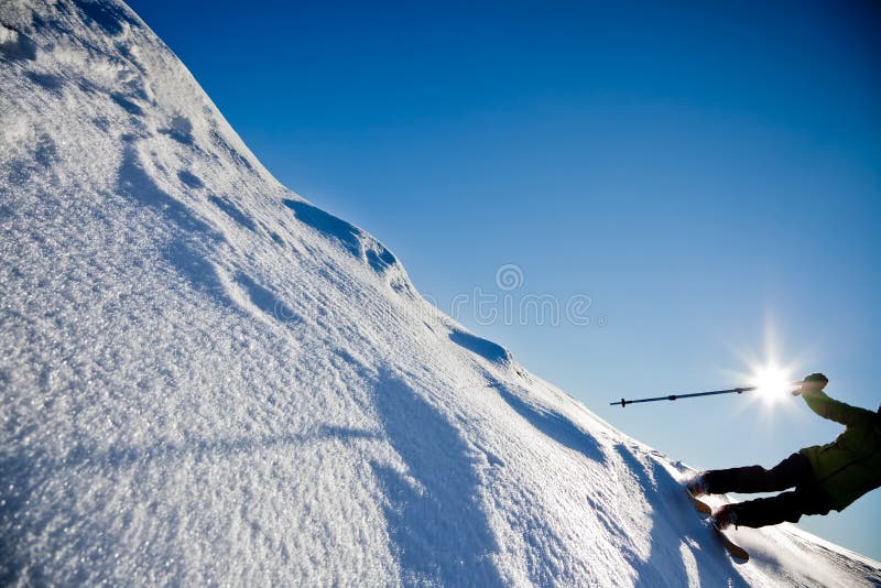 Freeride skiing royalty free stock photo