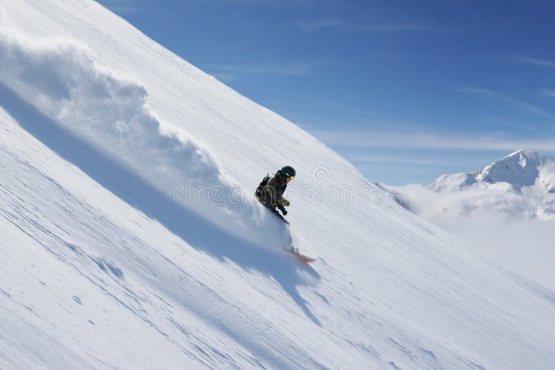 Freeride snowboarding stock photo. Image of snowboard 4712742