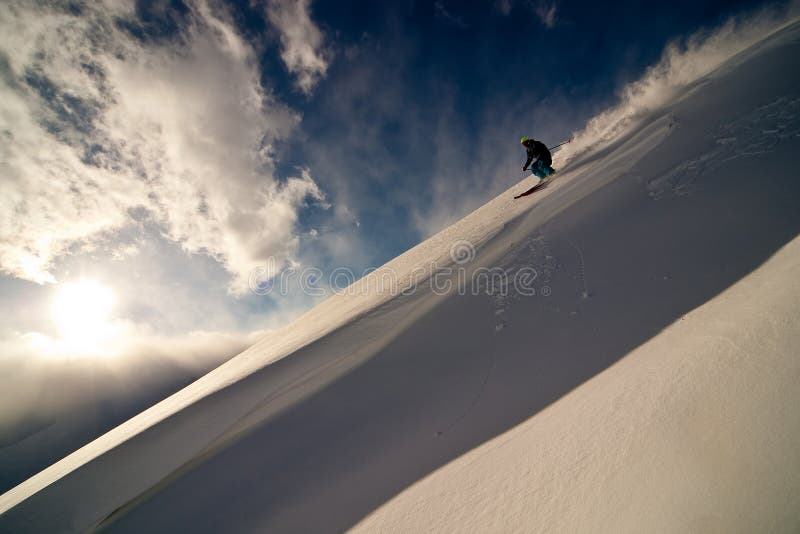 Freerider moving down a slope