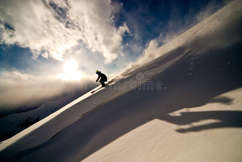 Freerider moving down a slope