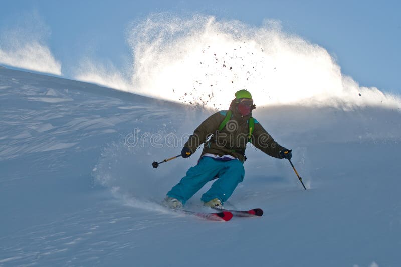 Freerider and snow powder