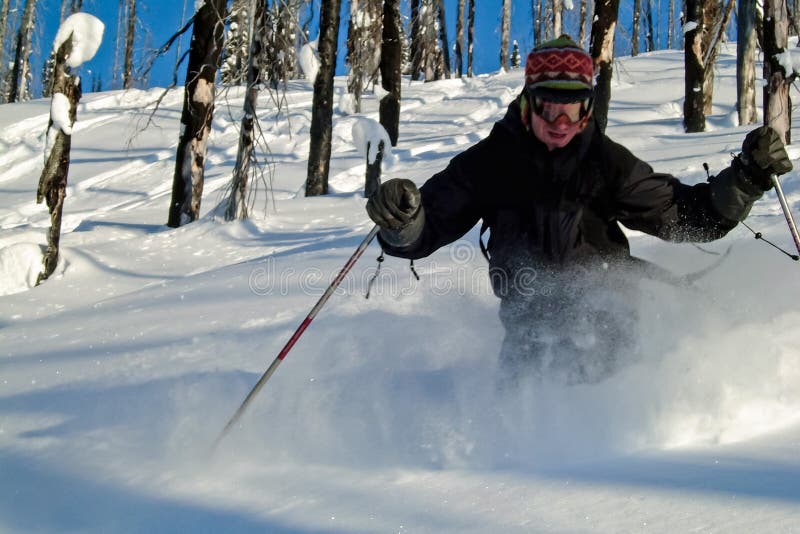 Freeskier in Bugaboos, een bergketen in de Purcell-Bergen, het Provinciale Park van Bugaboo, Britisch Colombia stock afbeelding Freeskier in Bugaboos, een bergketen in de Purcell-Bergen, het Provinciale Park van Bugaboo, Britisch Colombia stock afbeelding