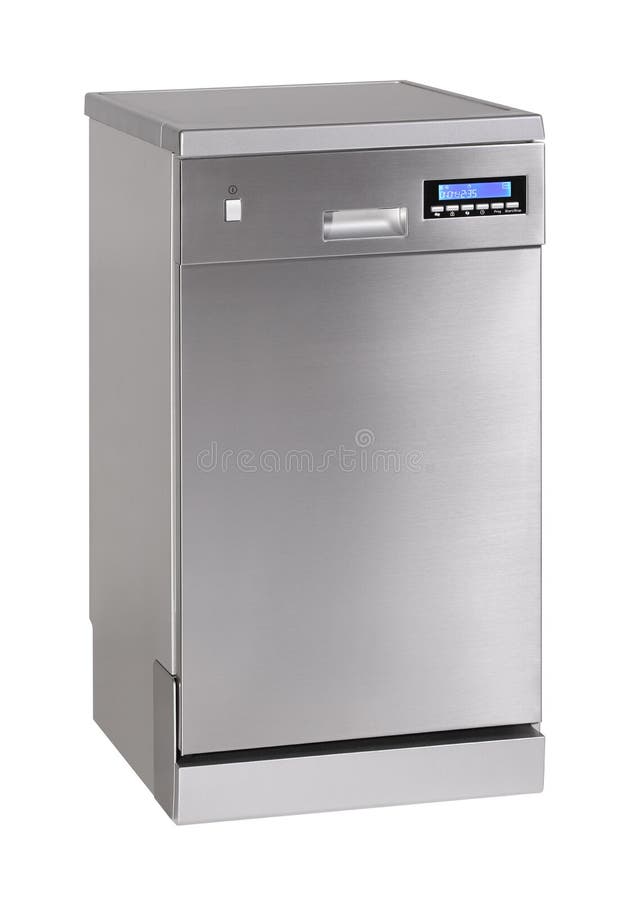 Freestanding INOX dishwasher vector illustration