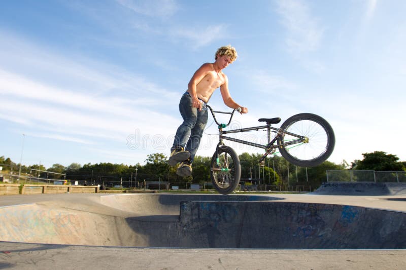 Freestyle BMX Rider Getting Air Stock Photo Image of riding