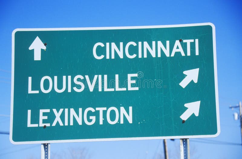 Louisville Road Sign On A Blue Sky Background Stock Photo, Picture and  Royalty Free Image. Image 55182119.