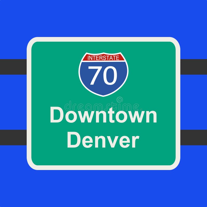 Freeway to Denver sign stock vector. Illustration of highway 8030214