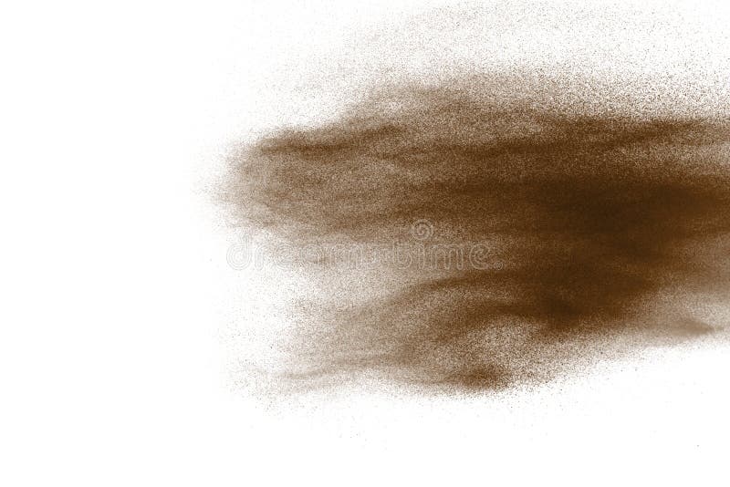 Freeze motion of brown dust explosion. Stopping the movement of brown powder. Explosive brown powder on white background vector illustration Freeze motion of brown dust explosion. Stopping the movement of brown powder. Explosive brown powder on white background vector illustration