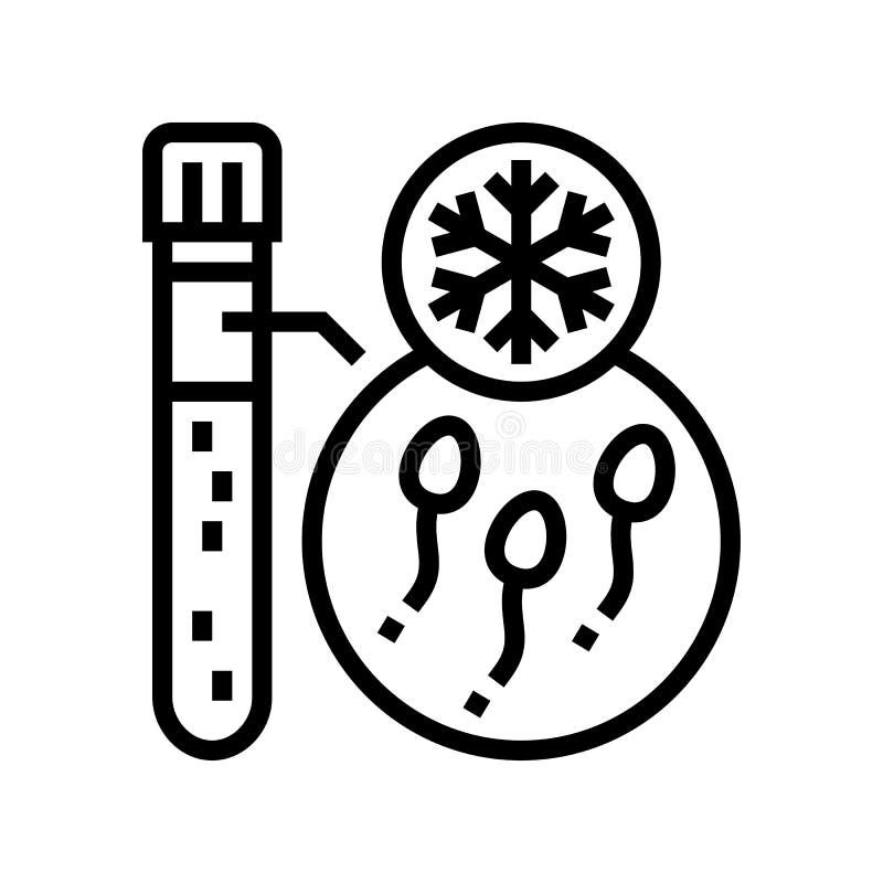 freezing sperm line icon vector. freezing sperm sign. isolated contour symbol black illustration. freezing sperm line icon vector. freezing sperm sign. isolated contour symbol black illustration