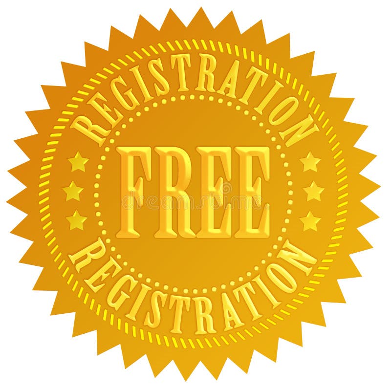 Free registration icon isolated over white. Free registration icon isolated over white