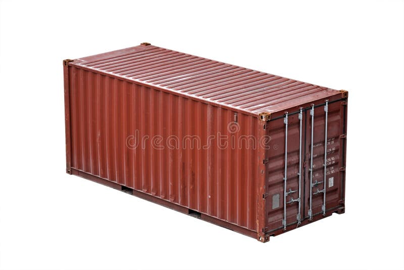 Freight shipping container isolated on white