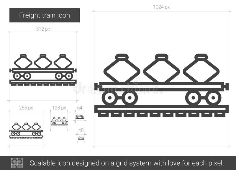 Freight train line icon. stock vector. Illustration of export 95110102