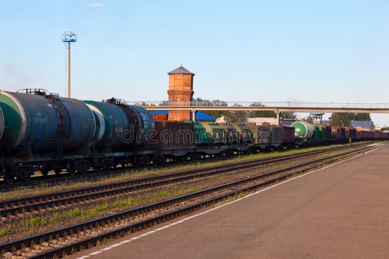 Freight Train With Tanker Cars Editorial Stock Photo Image of rail