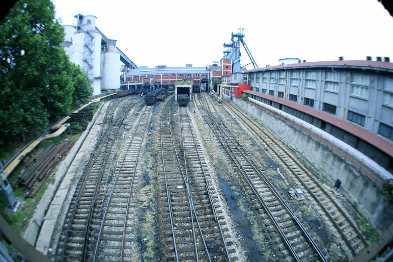 Freight train tracks stock photography
