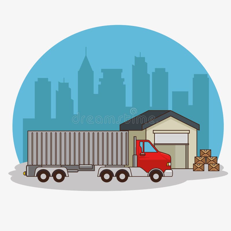 Freight transportation and delivery logistic royalty free illustration