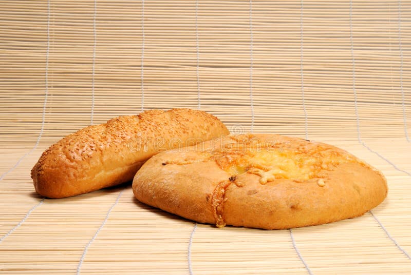French Baguette and Bread with Cheese Stock Photo Image of health