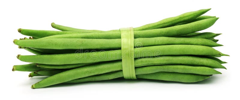 French bean over white background