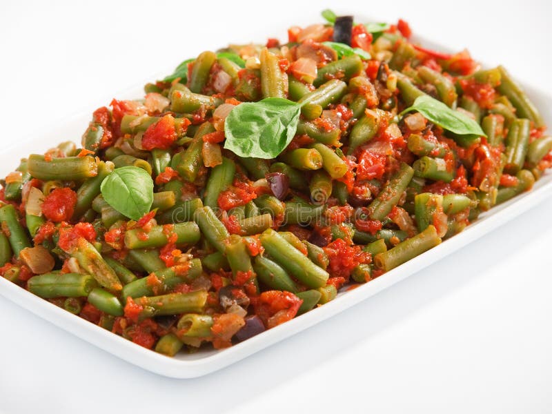 French Beans and Tomato Casserole Stock Photo Image of cooked, dish