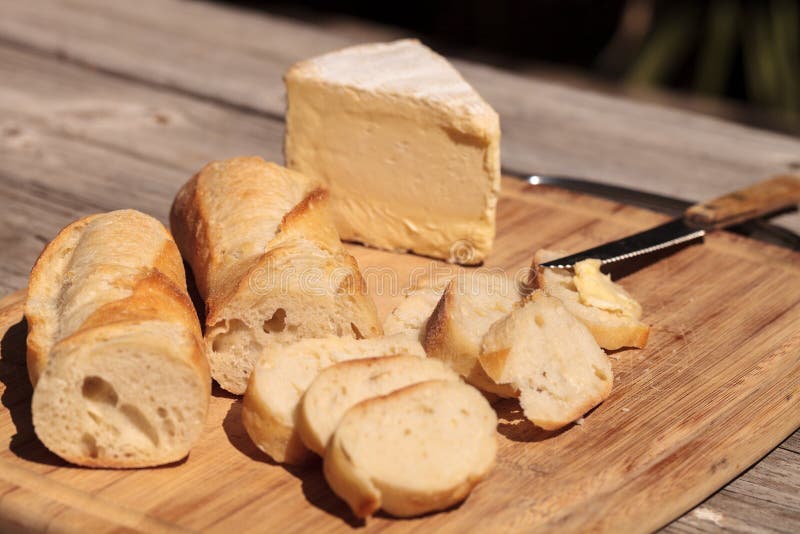 French Bread and Triple Cream Brie Cheese Stock Photo Image of hors