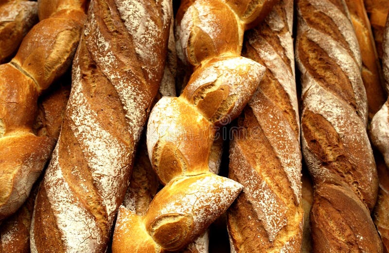 French breads stock image. Image of brown, stall, wheat 7608145