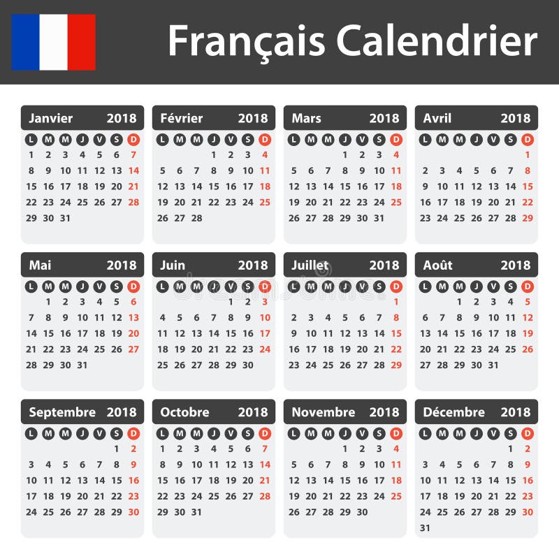 french-calendar-for-2019-scheduler-agenda-or-diary-template-stock-vector-illustration-of