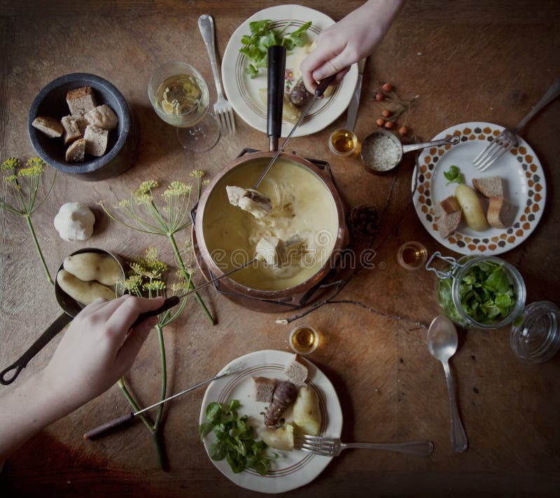 French cheese fondue stock image. Image of tasting, beurre 82829503