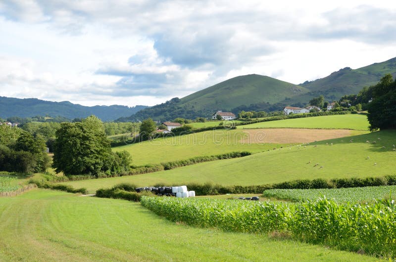 French country landscape, Pyrenees-Atlantiques