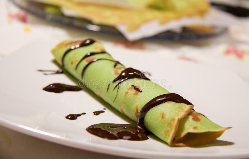 French Crepe To Taste Mint Chocolate Stock Photos Free & RoyaltyFree