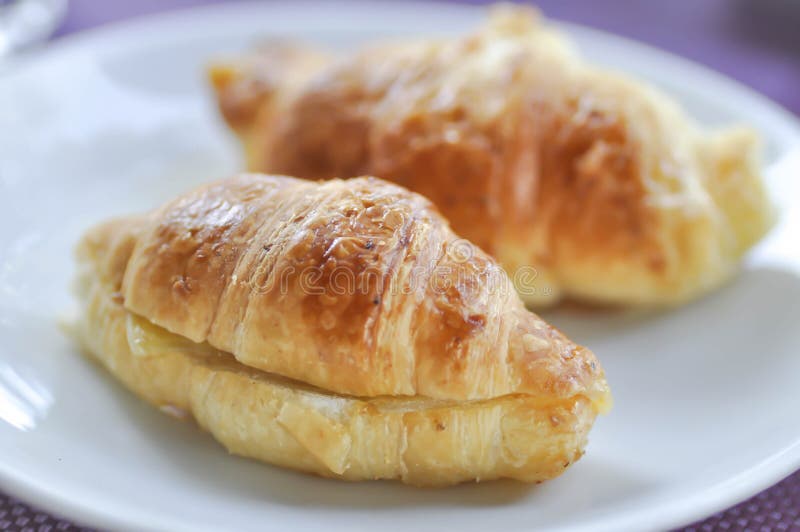 Croissant or croissant sandwich royalty free stock image