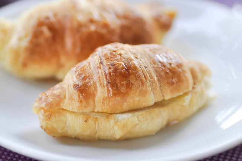 French croissant or croissant sandwich stock photo