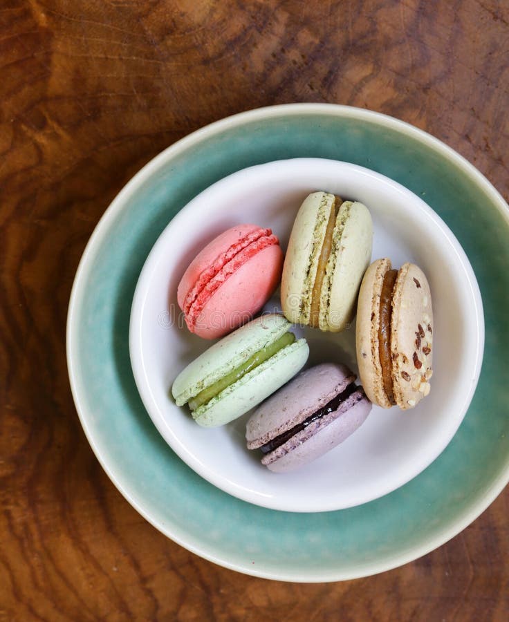 French Dessert Almond Colorful Biscuits Macaroons Stock Photo Image