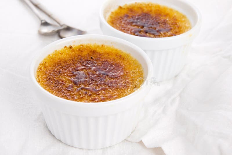 French Dessert Cream Brulee Stock Image Image of cookery, ramekin